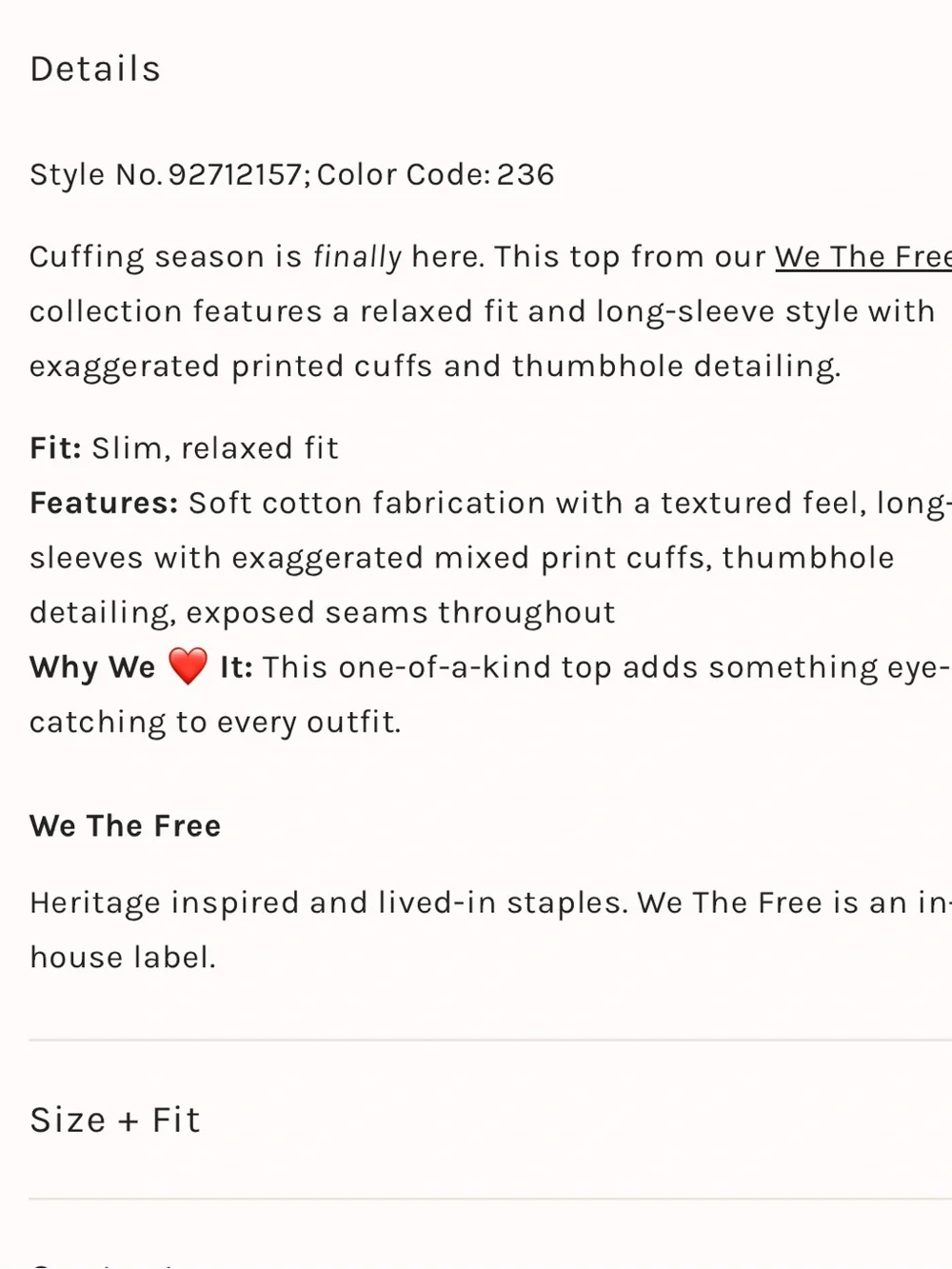 Free People-We the Free- All in Cuff Sweater